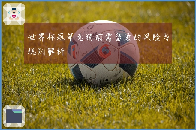 世界杯冠军竞猜前需留意的风险与规则解析
